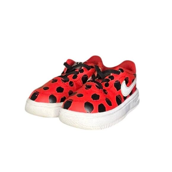 Nike Air Force 1 '18 SE TD 'Ladybug' Sneakers Size 7C DC8203-600 - Picture 2 of 6